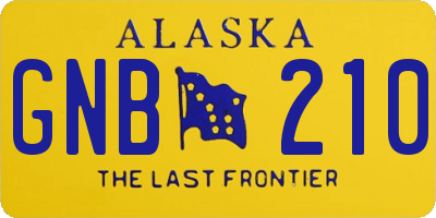 AK license plate GNB210