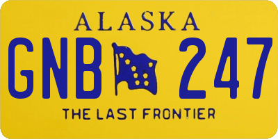AK license plate GNB247