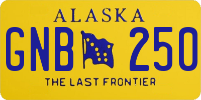 AK license plate GNB250