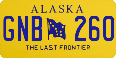 AK license plate GNB260
