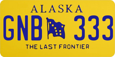 AK license plate GNB333