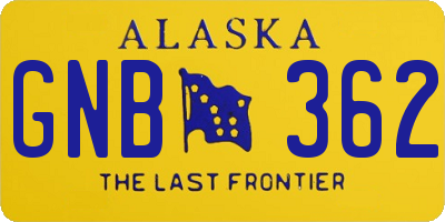 AK license plate GNB362