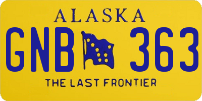 AK license plate GNB363