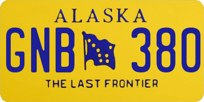 AK license plate GNB380