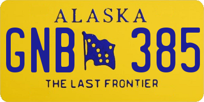 AK license plate GNB385