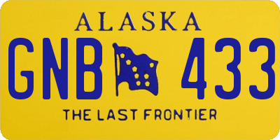 AK license plate GNB433