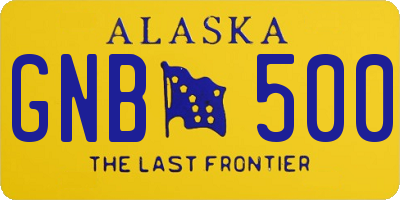 AK license plate GNB500