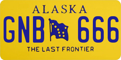 AK license plate GNB666