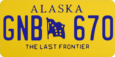 AK license plate GNB670