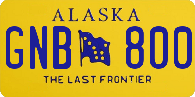 AK license plate GNB800
