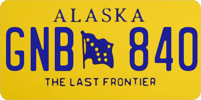 AK license plate GNB840