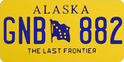 AK license plate GNB882