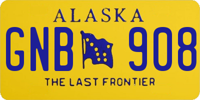 AK license plate GNB908