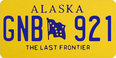 AK license plate GNB921