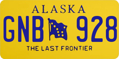 AK license plate GNB928