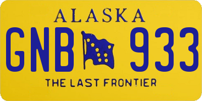 AK license plate GNB933