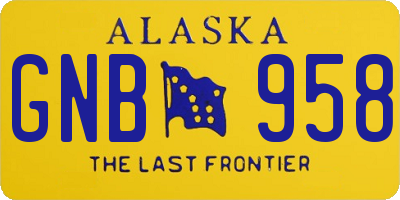 AK license plate GNB958
