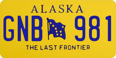AK license plate GNB981