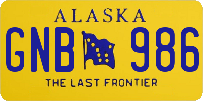 AK license plate GNB986
