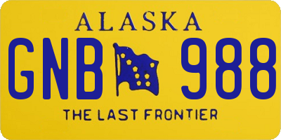 AK license plate GNB988