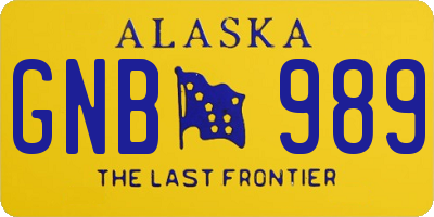AK license plate GNB989
