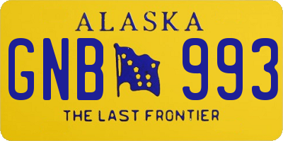 AK license plate GNB993