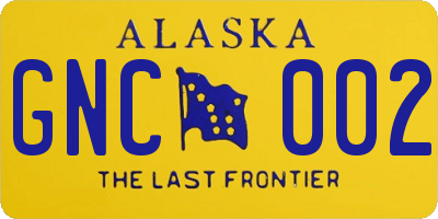 AK license plate GNC002