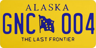 AK license plate GNC004