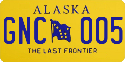 AK license plate GNC005