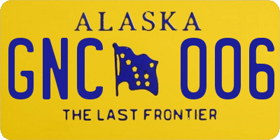 AK license plate GNC006