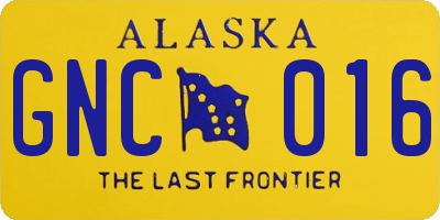 AK license plate GNC016