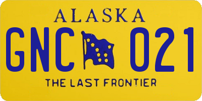 AK license plate GNC021