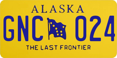 AK license plate GNC024