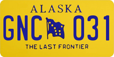 AK license plate GNC031