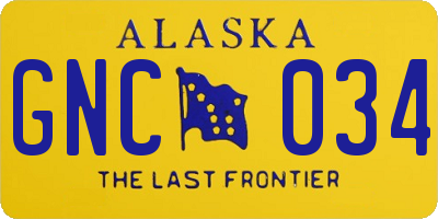AK license plate GNC034