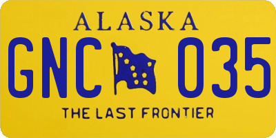 AK license plate GNC035