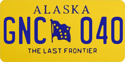 AK license plate GNC040