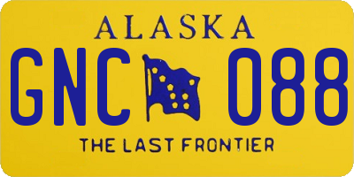 AK license plate GNC088