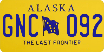 AK license plate GNC092