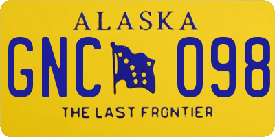 AK license plate GNC098