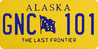 AK license plate GNC101