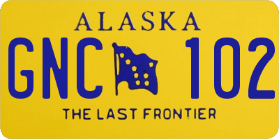 AK license plate GNC102
