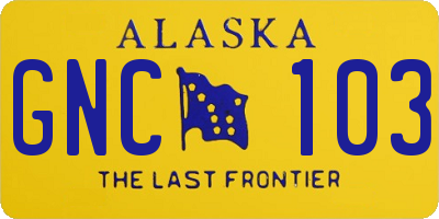 AK license plate GNC103