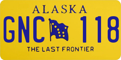 AK license plate GNC118
