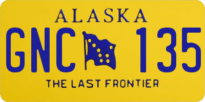 AK license plate GNC135