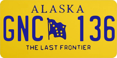 AK license plate GNC136