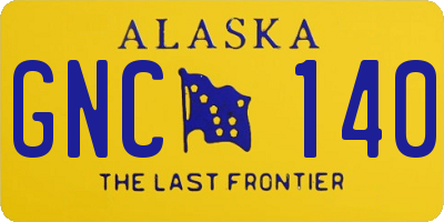 AK license plate GNC140