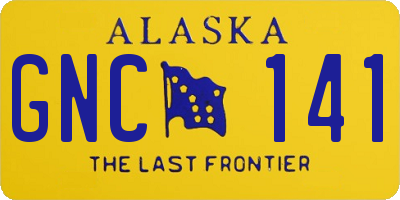 AK license plate GNC141