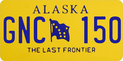 AK license plate GNC150