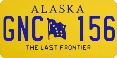 AK license plate GNC156